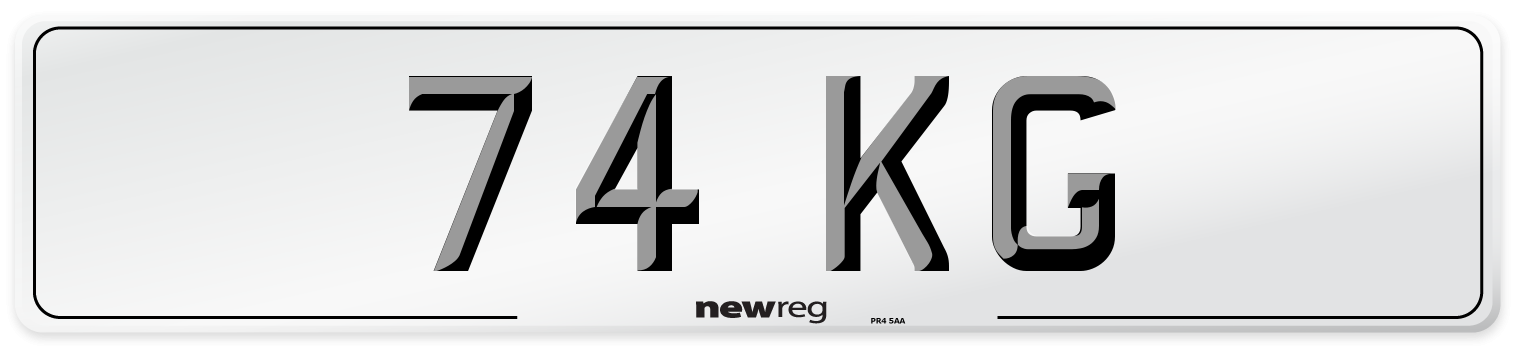 74 KG Number Plate from New Reg